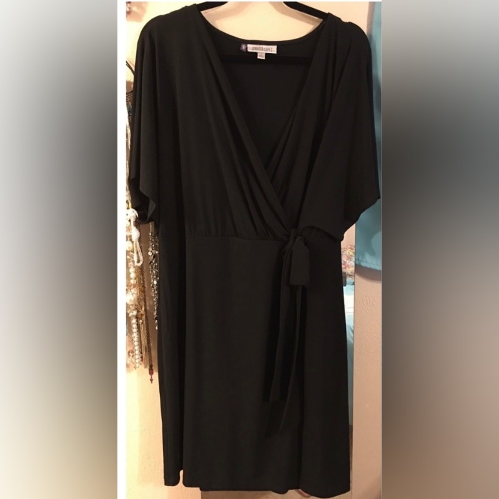 Black faux wrap dress